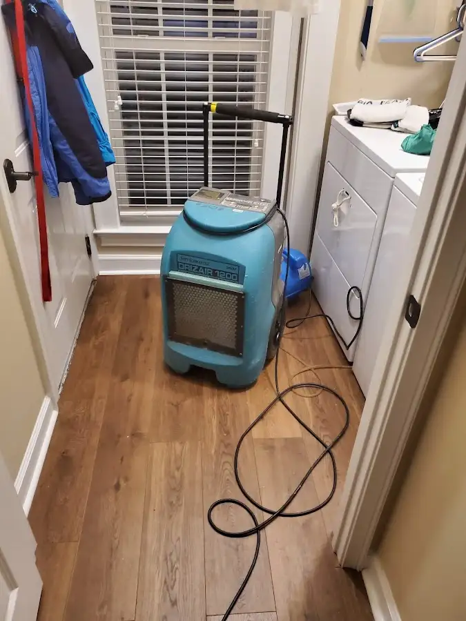 Commercial dehumidifier deployed for Flood Damage Cleanup in Piqua
